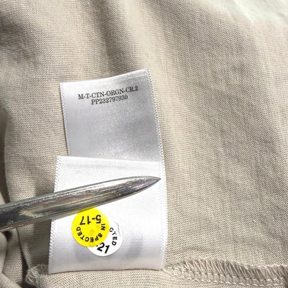 Everlane Uniform Organic Cotton Crew Neck T-Shirt Mens XL Beige Tan Short Sleeve - Picture 9 of 9